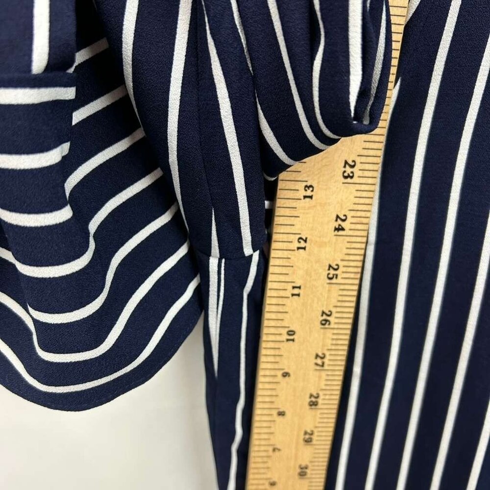 Moa Moa Women's L Jumpsuit Romper Halter Stripe Culotte Wide Leg Navy White NWT - Picture 9 of 16